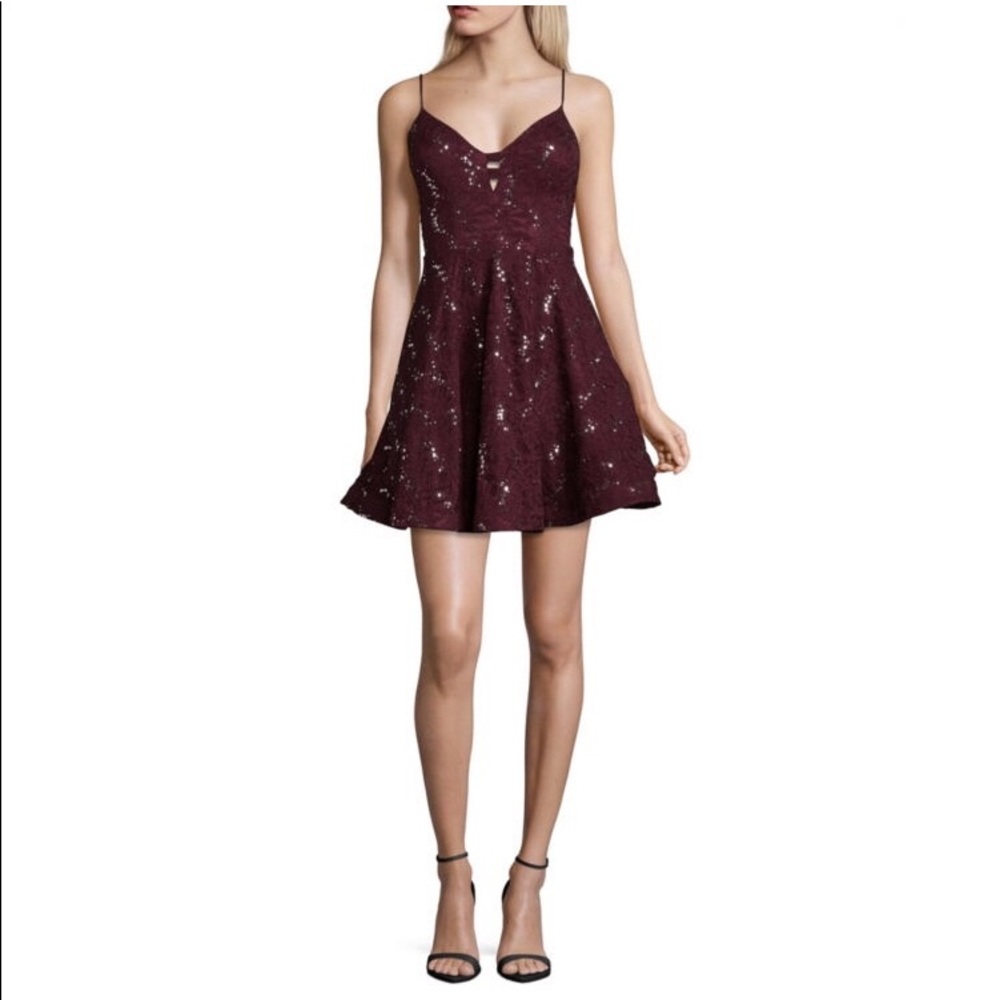 Xtraordinary Sleeveless Fit & Flare Sequins Dress